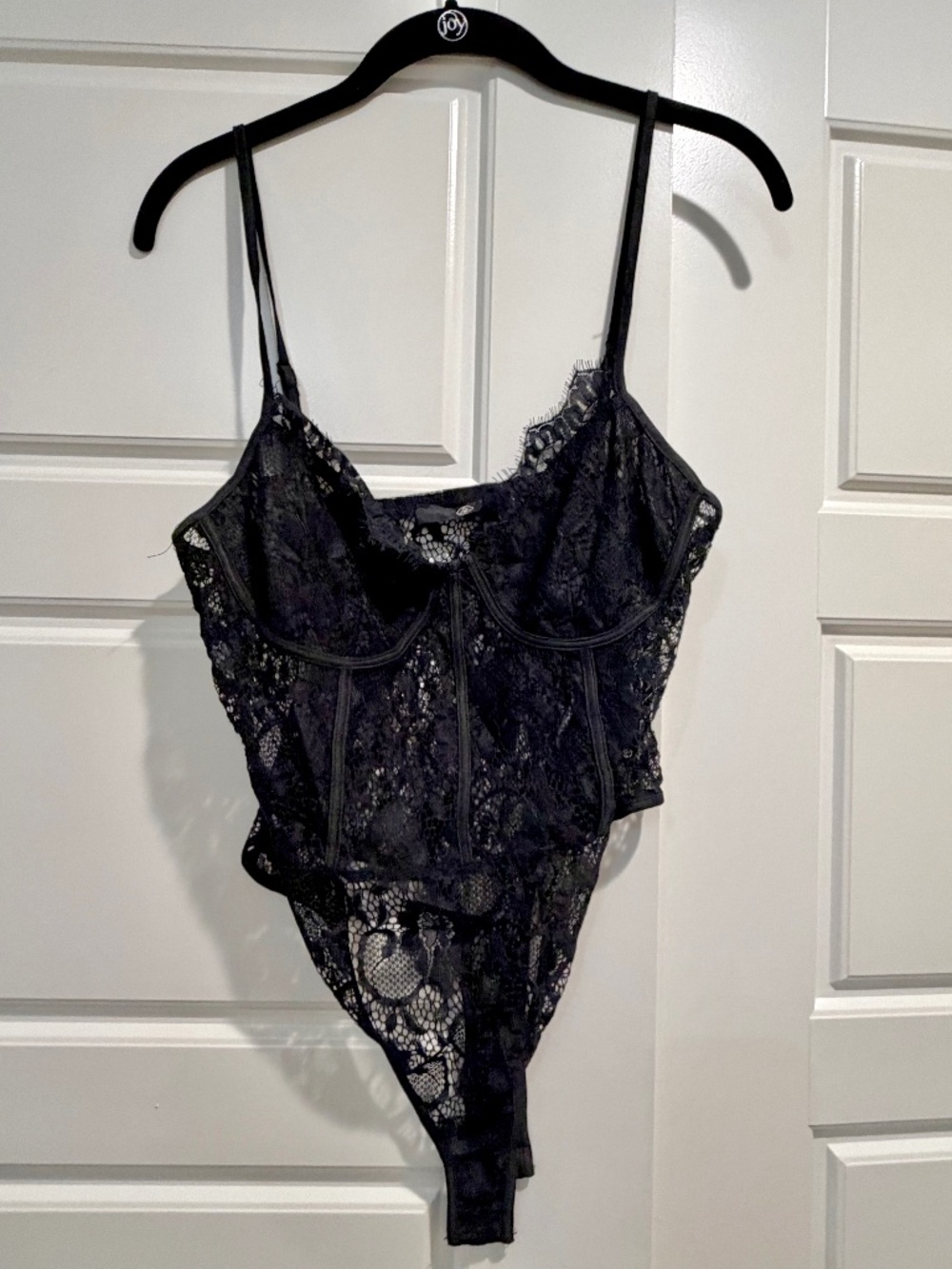 Black Floral Lace Corset Bodysuit